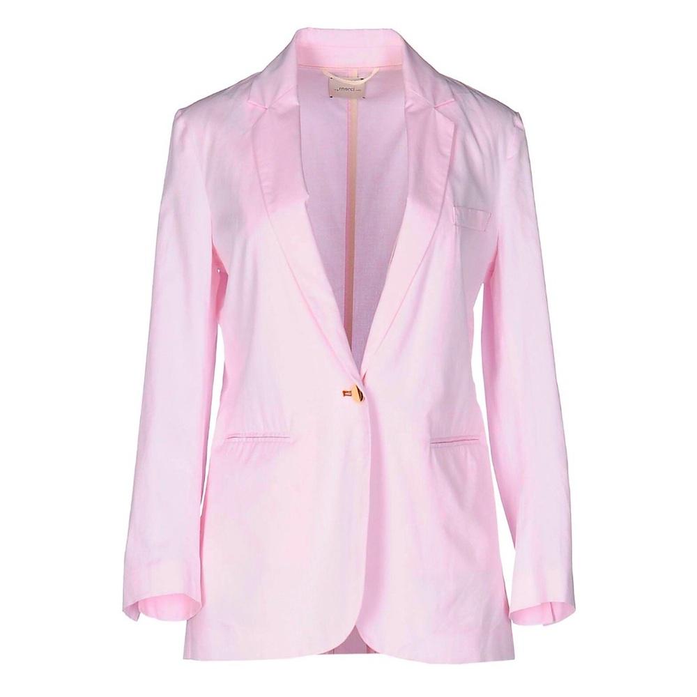 Italian Brand Merci 100% Cotton Summer Pink Casual Jacket Size 46 Made in Italy